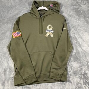 Nike Seattle Seahawks Salute To Service Therma-FIT Pullover Hoodie Mens Med